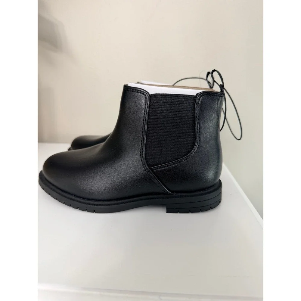 Cat & Jack Chelsea Boots Toddler Size 10 Black Faux Leather NWT